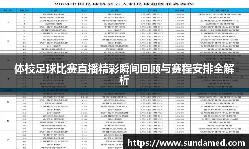 体校足球比赛直播精彩瞬间回顾与赛程安排全解析