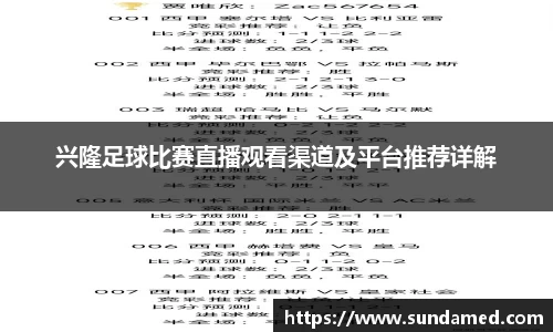 兴隆足球比赛直播观看渠道及平台推荐详解